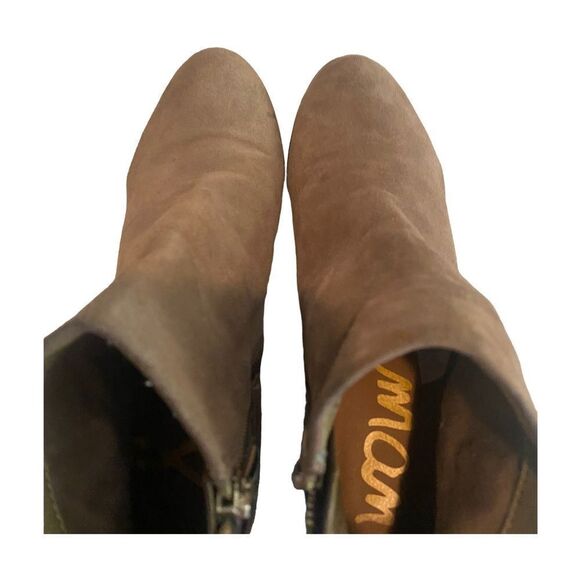 Sam Edelman Womens 7.5 Lucca Suede Buckle Ankle  Booties Boots Brown 2.5" Heel - Picture 9 of 13